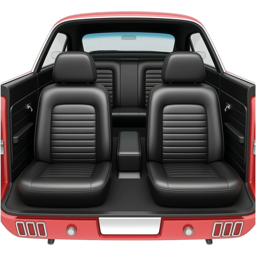 black backseat of a red ford mustang 1968 coupe emoji