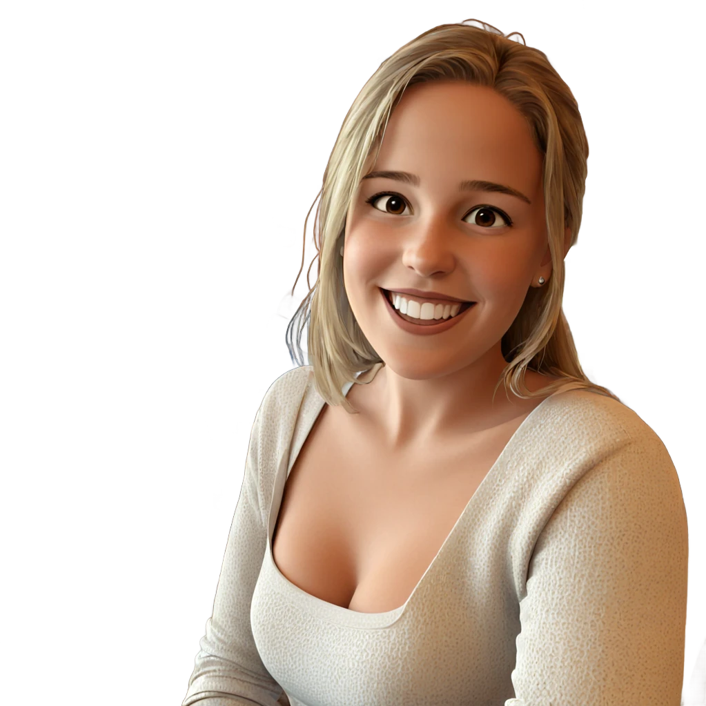 smiling girl in restaurant setting emoji