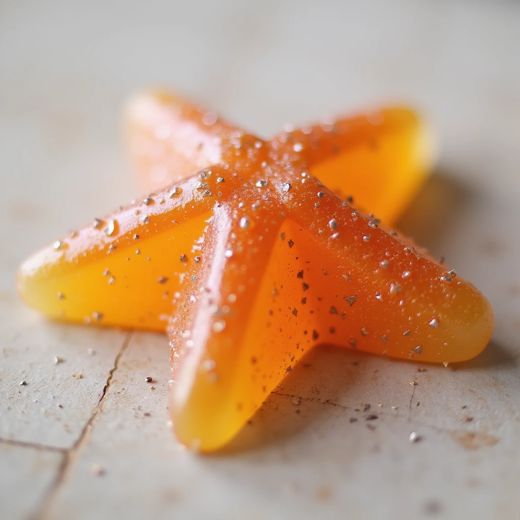 realistic dalgona candy with star shape, photorealistic style emoji