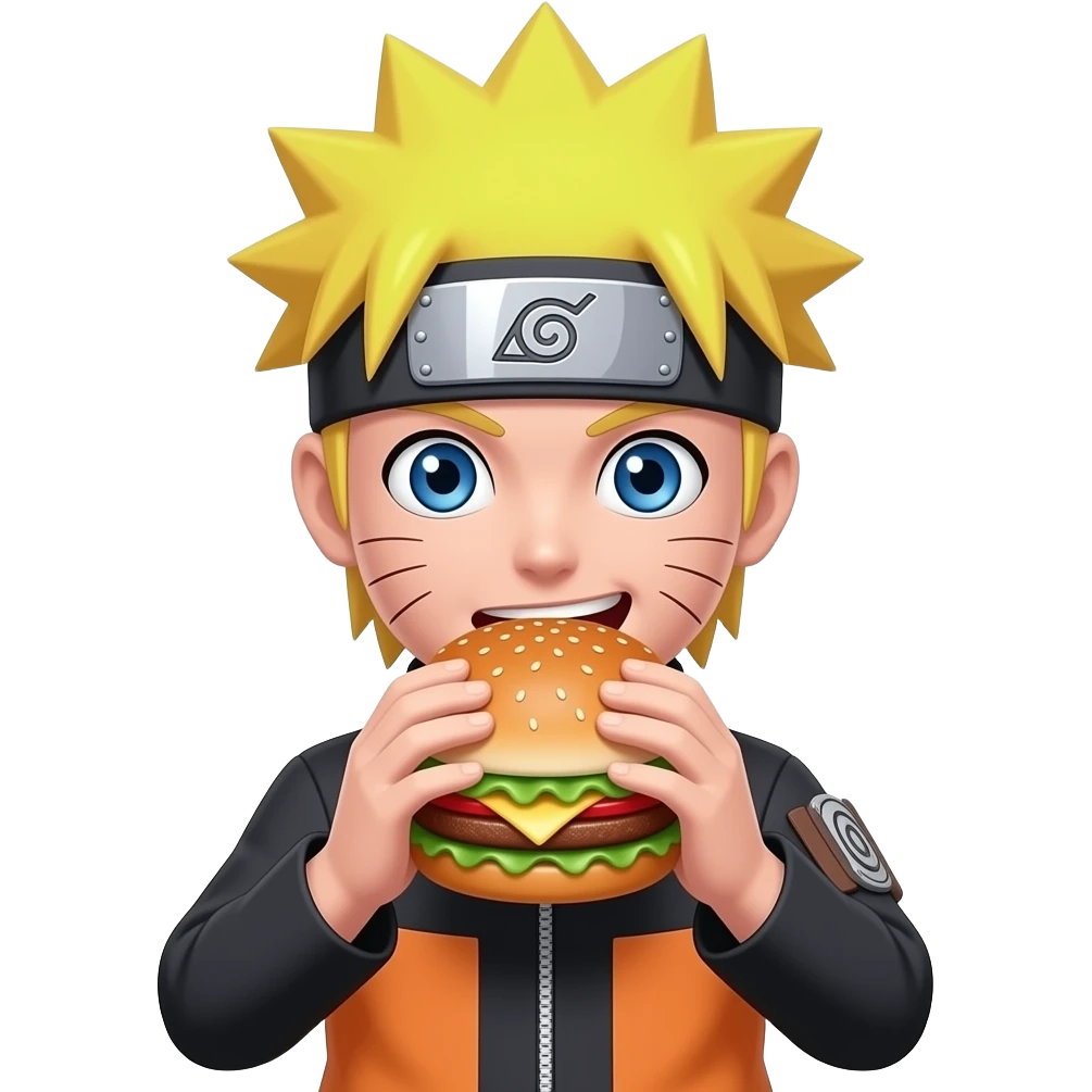 naruto comendo hamburguer emoji