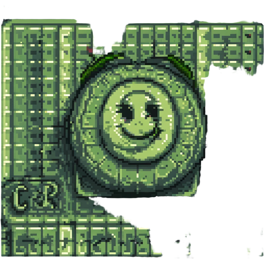 emoji representing 'c9r' with text 'c9r' and subtle coding motifs in pixel art style emoji