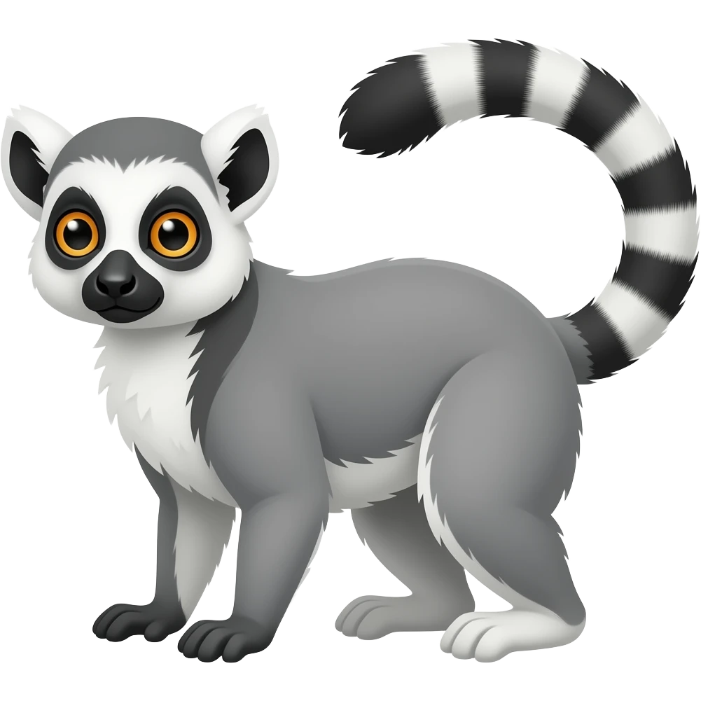 fully grey Sahafary Sportive Lemur, without striped tail emoji