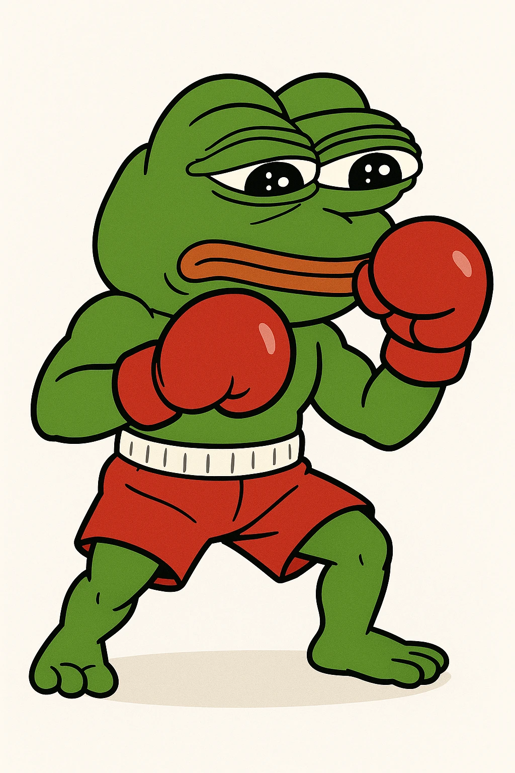 create a pepe boxing, white background emoji
