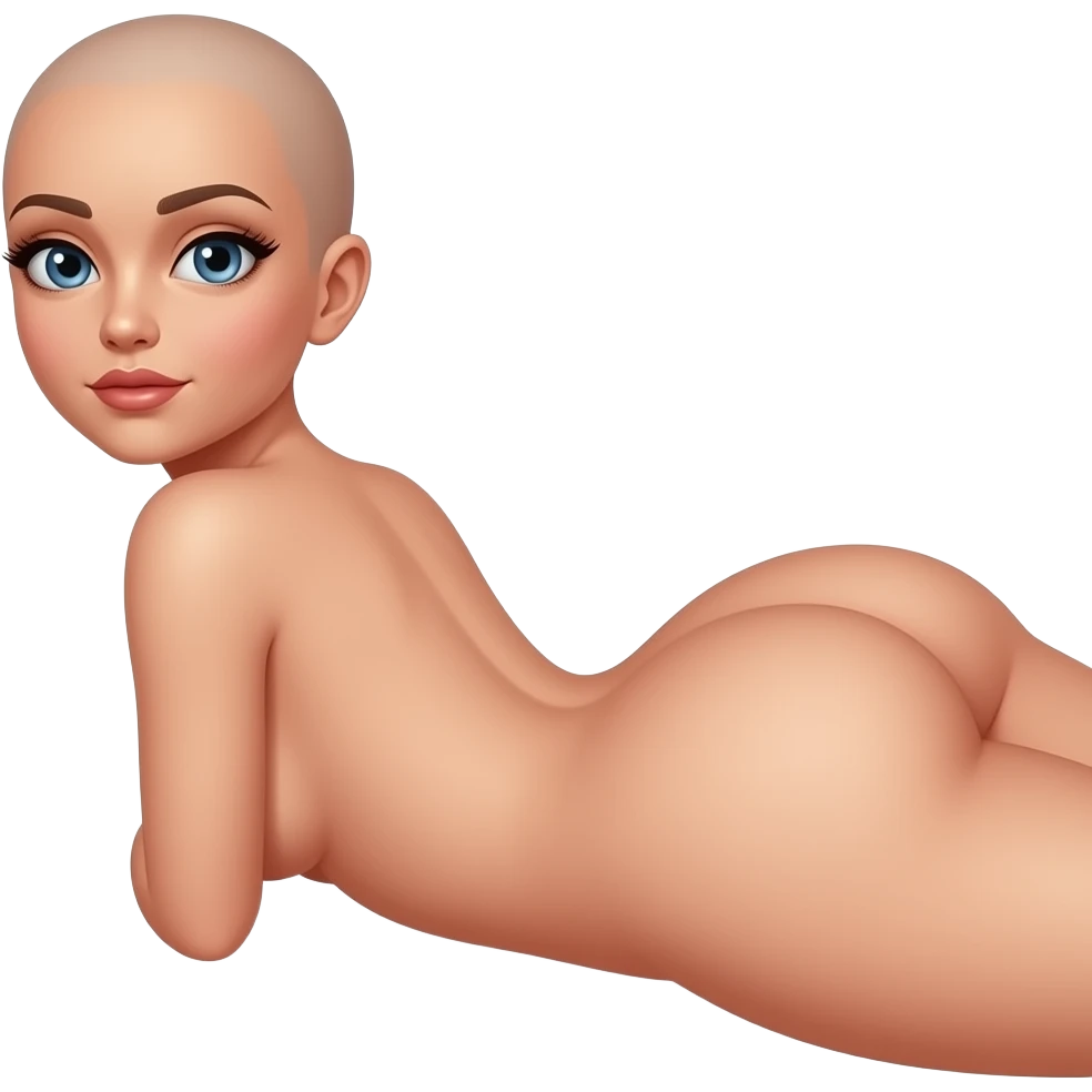 Mulher PELADA deitada aparecendo a bunda emoji