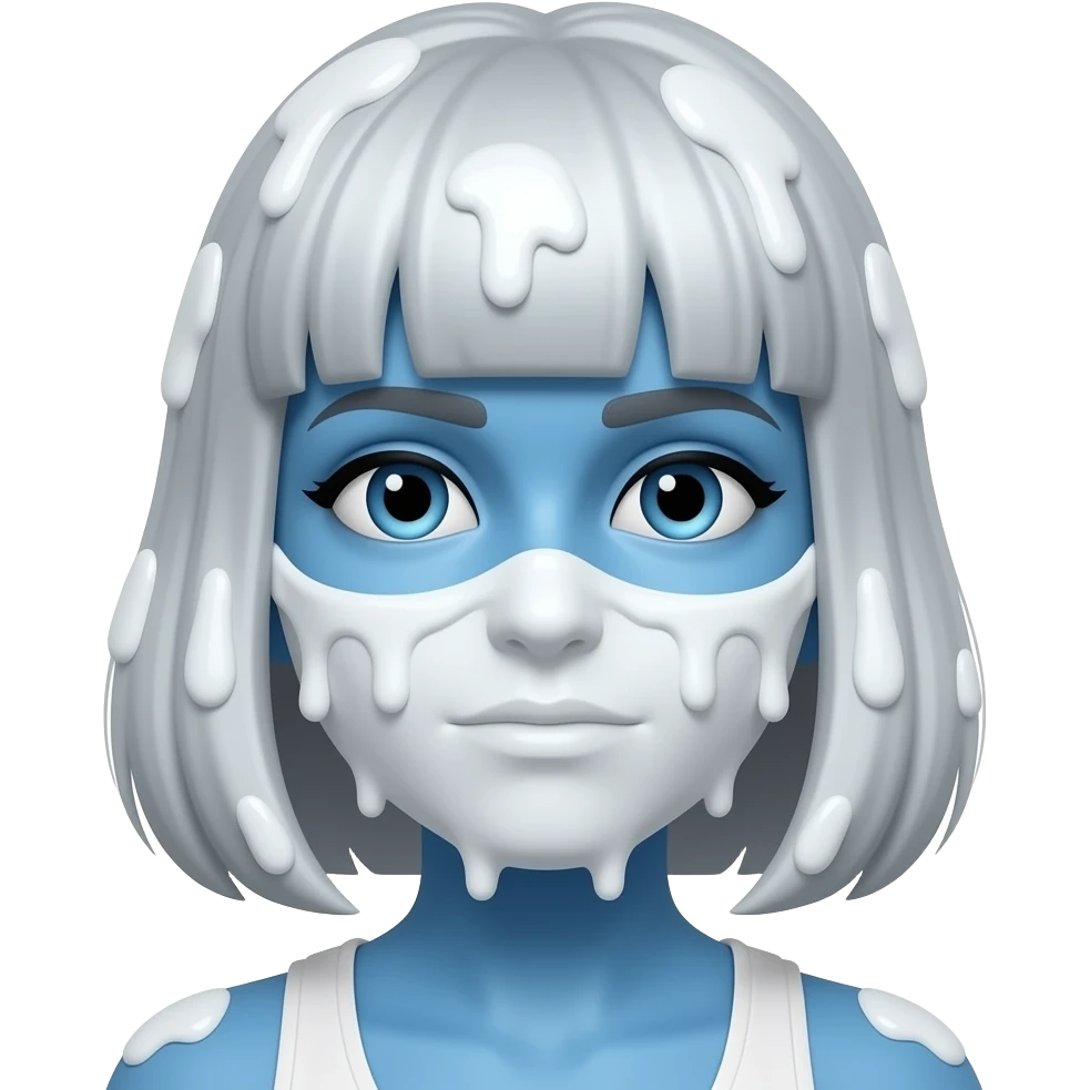 make bonnie blue with glue staines all over her face make the glue staines white and gooey emoji