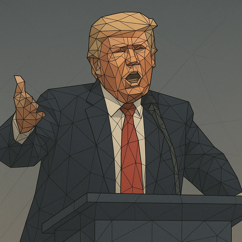 Donald Trump speaking at a rally emoji