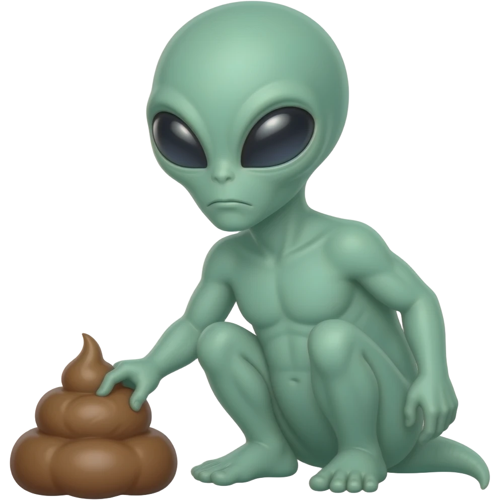 un alienigena cagando emoji