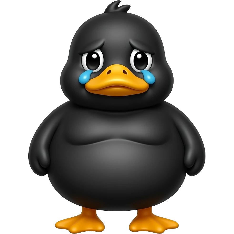 Fat Sad black duck emoji