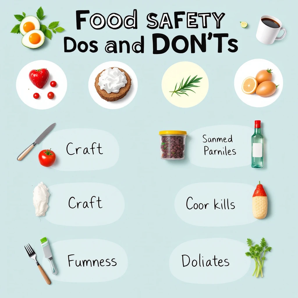make a detail poster with title of "food safety dos and dont" emoji