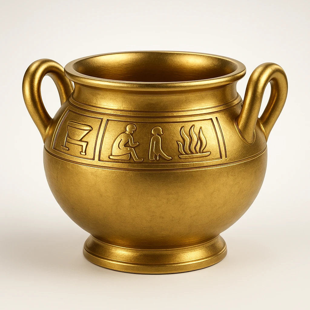 ancient Egyptian cooking scene in hieroglyphic style emoji