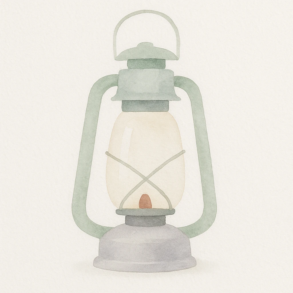 vintage watercolor illustration classic lantern emoji