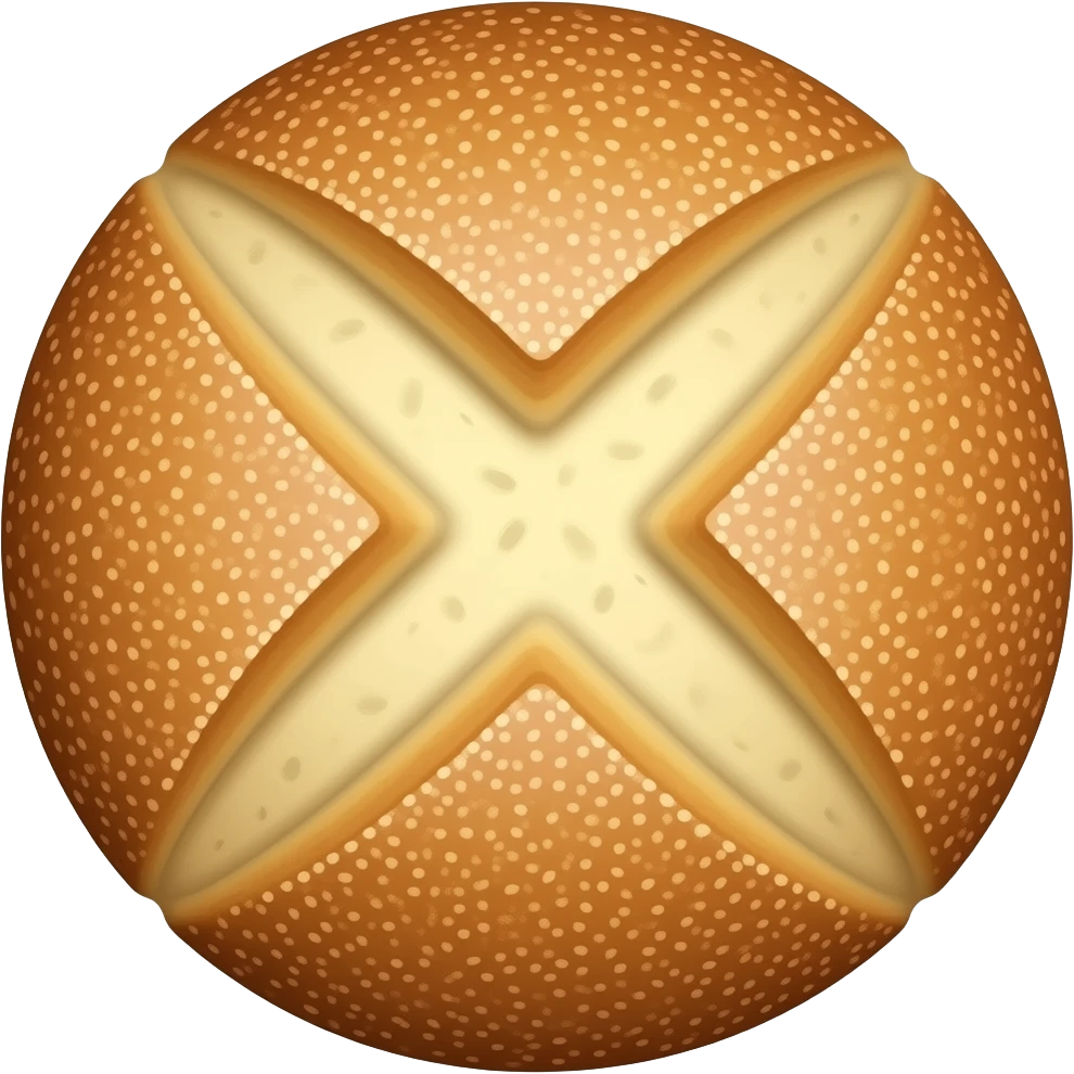 sourdough (circle bread with a cross in the centrer) emoji