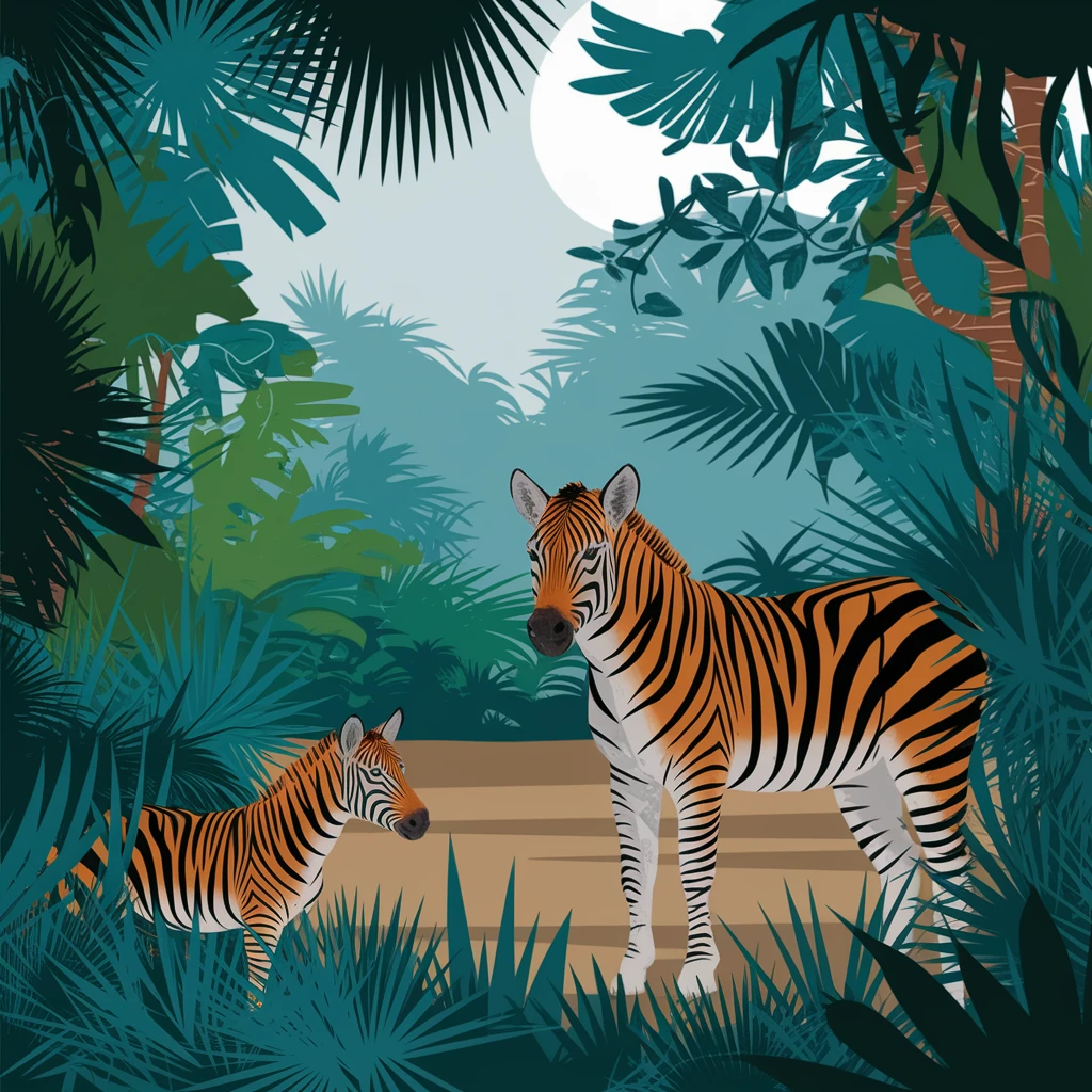 digital illustration of jungle safari emoji