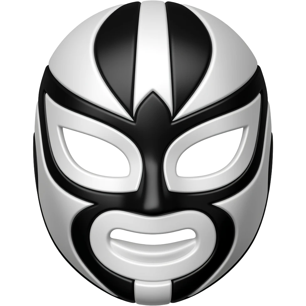 Black and white Lucha Libre mask emoji