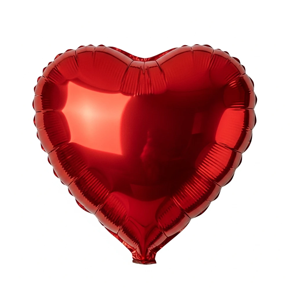 Foil balloon heart, remove background emoji
