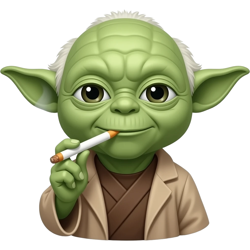Maitre yoda qui fume un join emoji