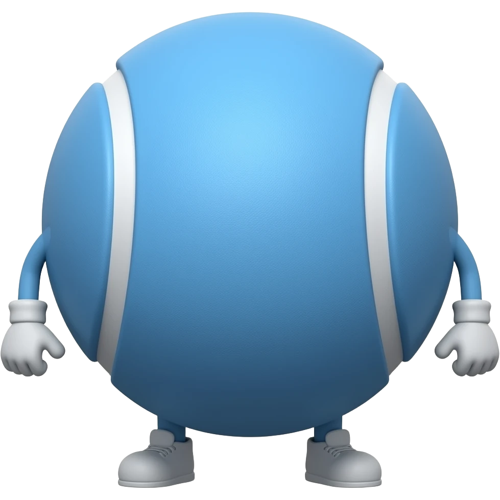 Blue Tennis Ball With Arms emoji