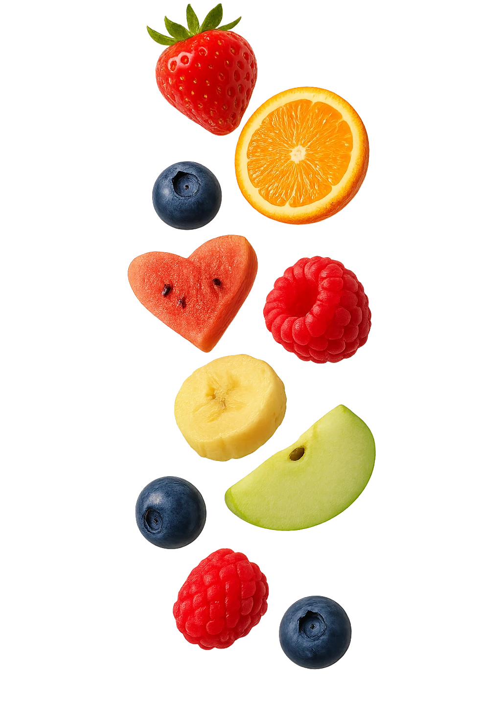 frutta mista cade dall'alto verticalmente emoji