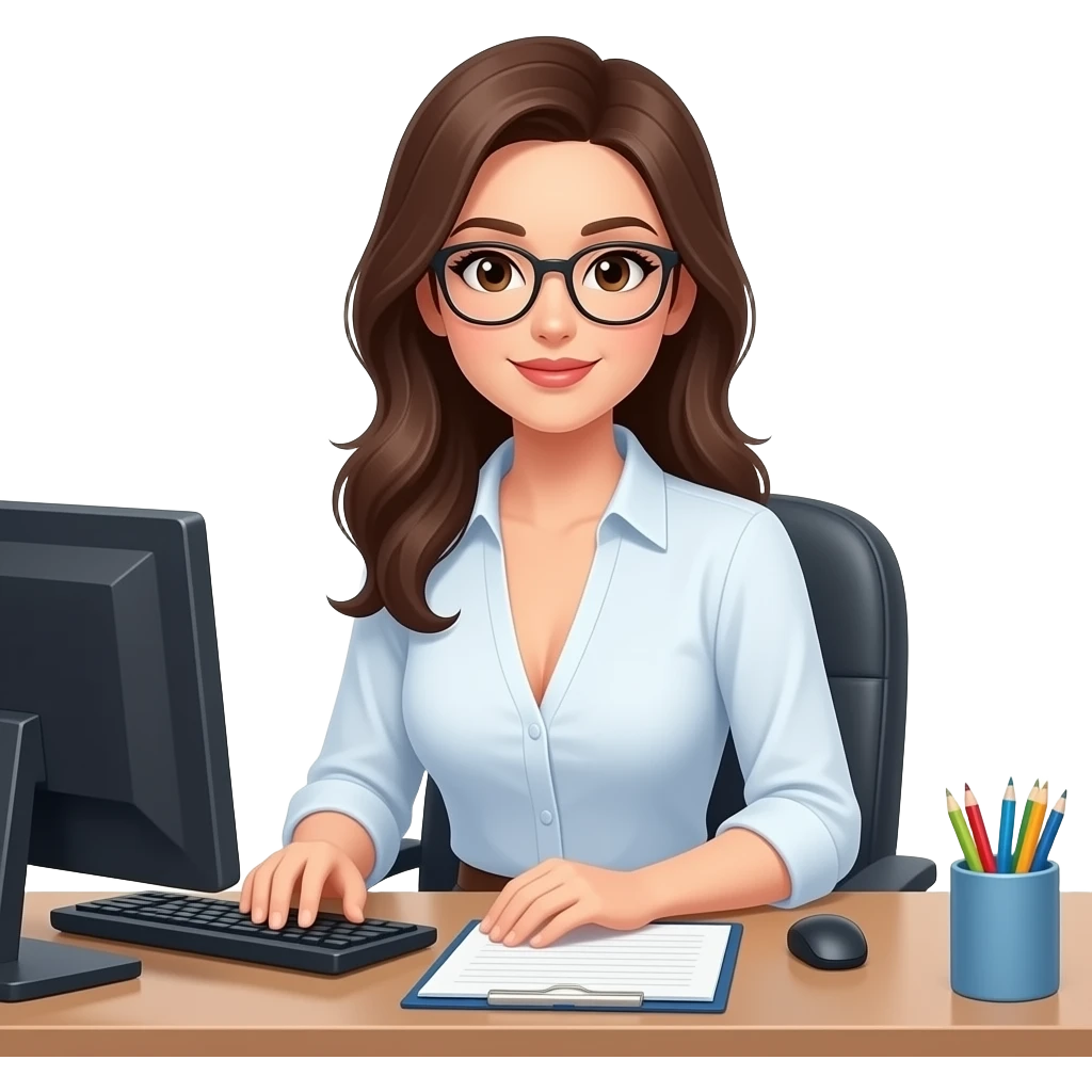 Secrétaire dans un bureau en decolté emoji