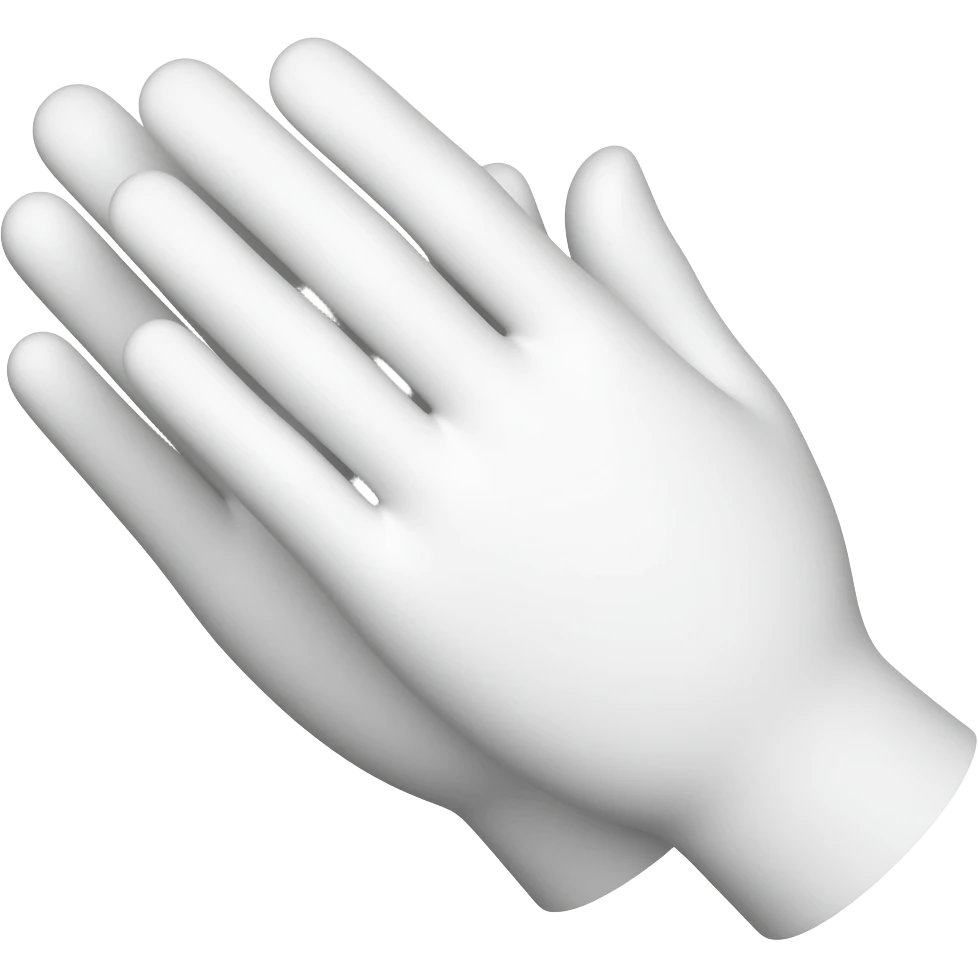 Clapping Flippers/Hands in natural skin color white emoji