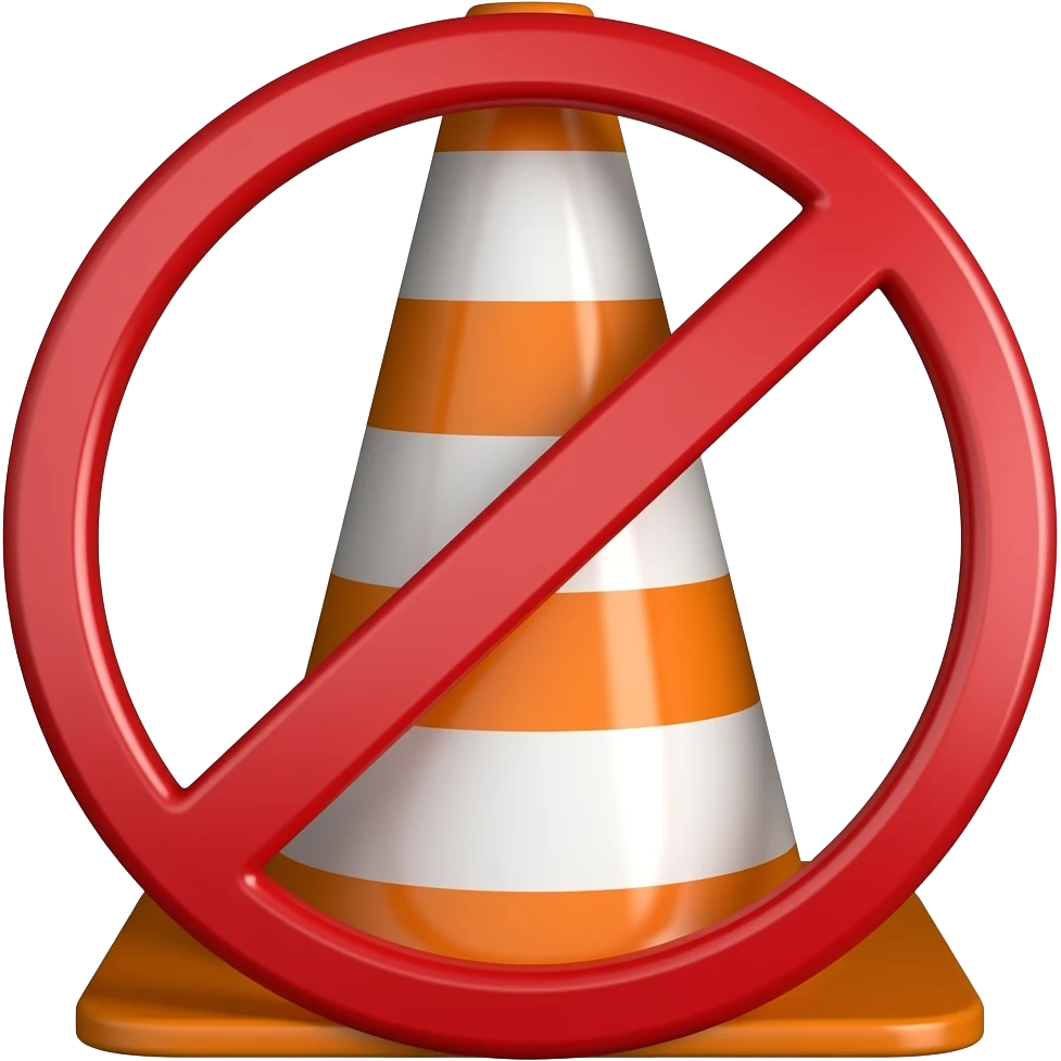 Emoji Traffic cone without pointing gun at camera emoji
