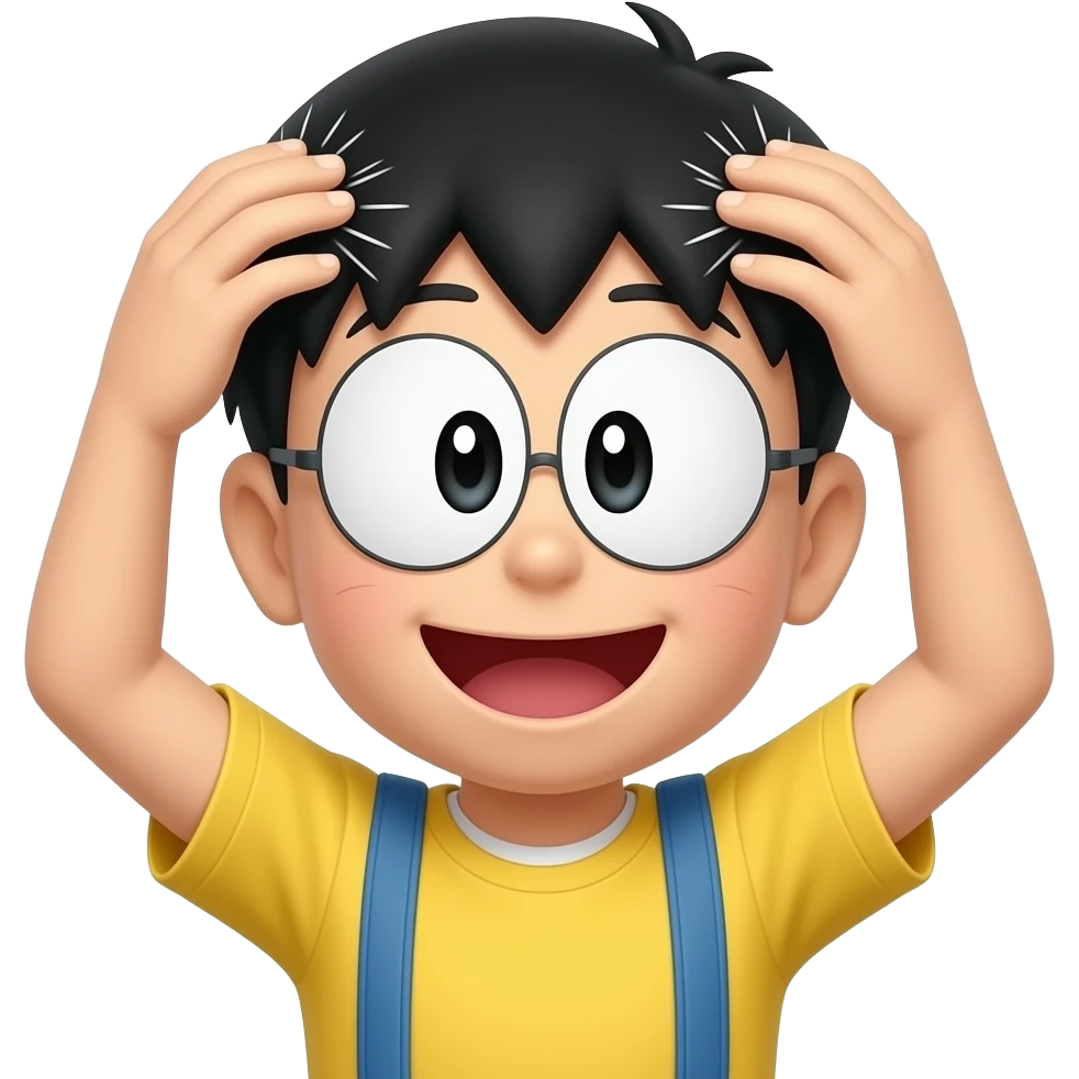 làm nobita bỏ cái lông emoji