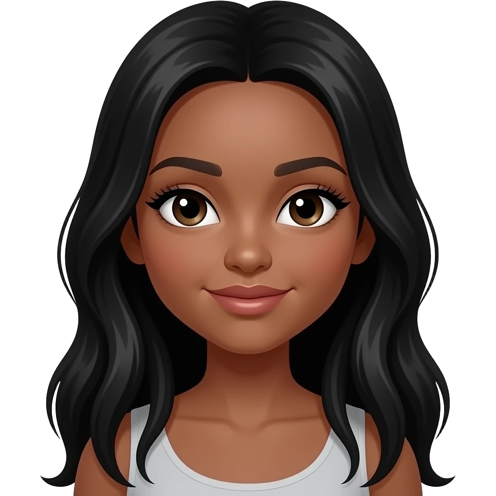 Brown girl long black  hair .long eyelashes emoji