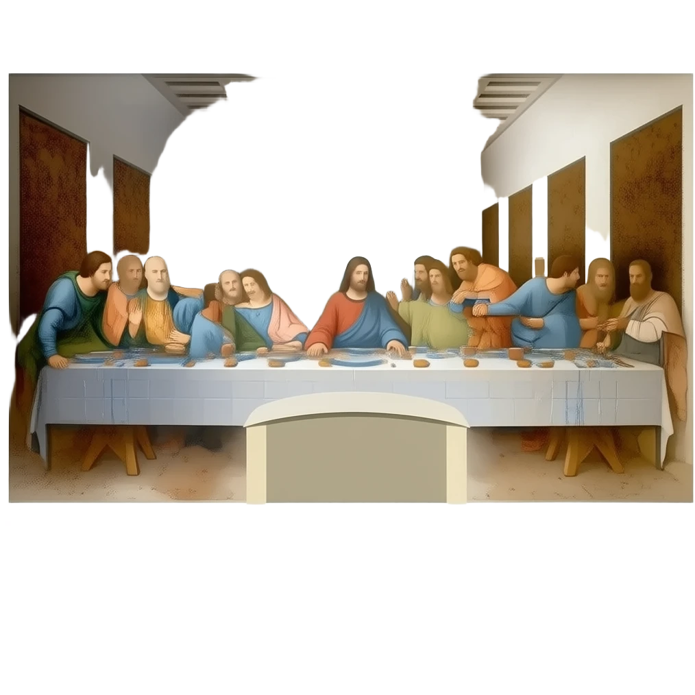 Jesus at the last supper with 12 disciples. emoji