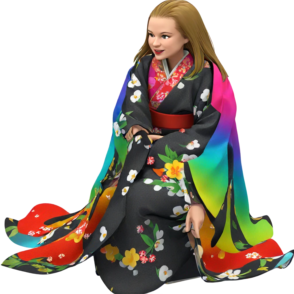 japanese girl in kimono emoji