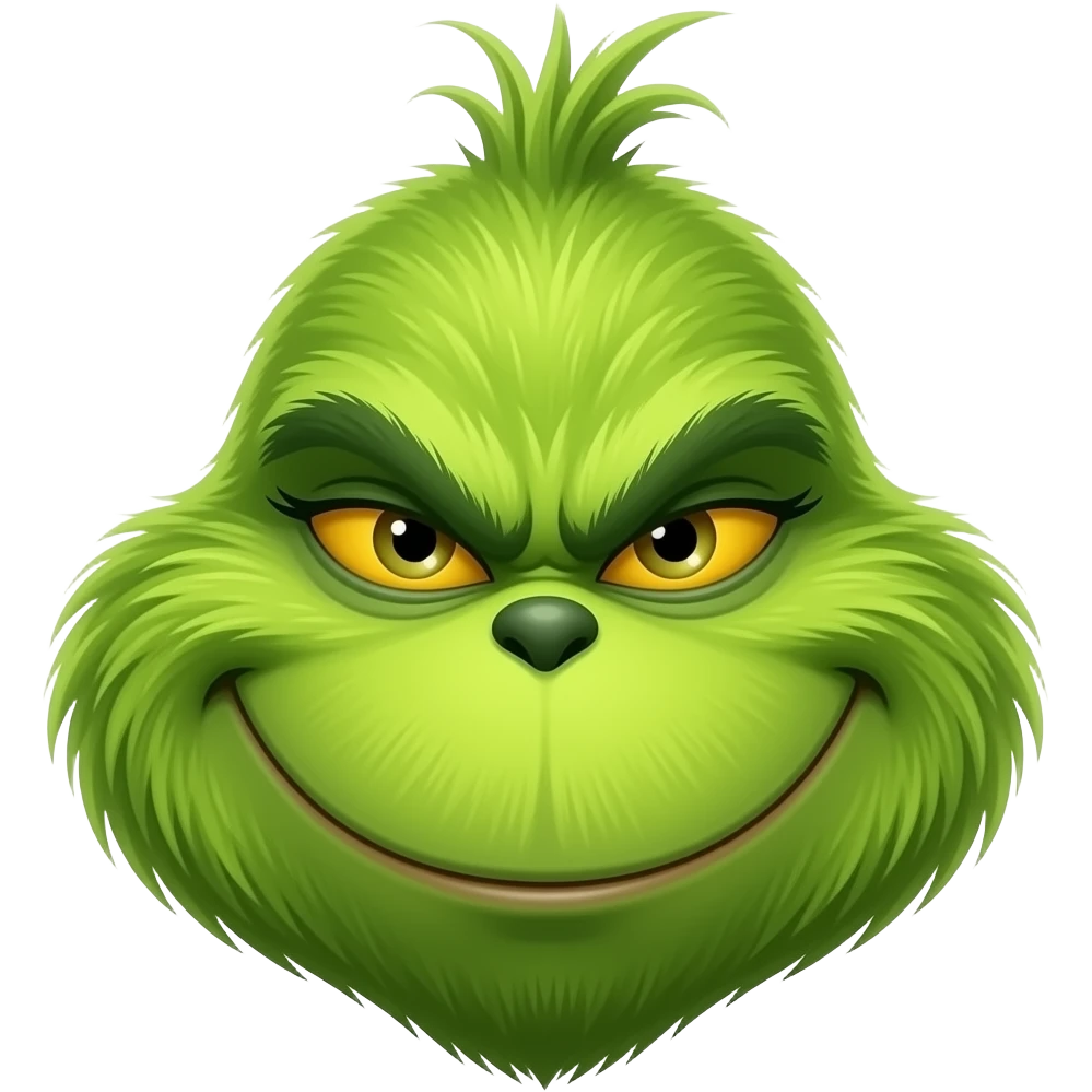 Grinch face like disgusting emoji