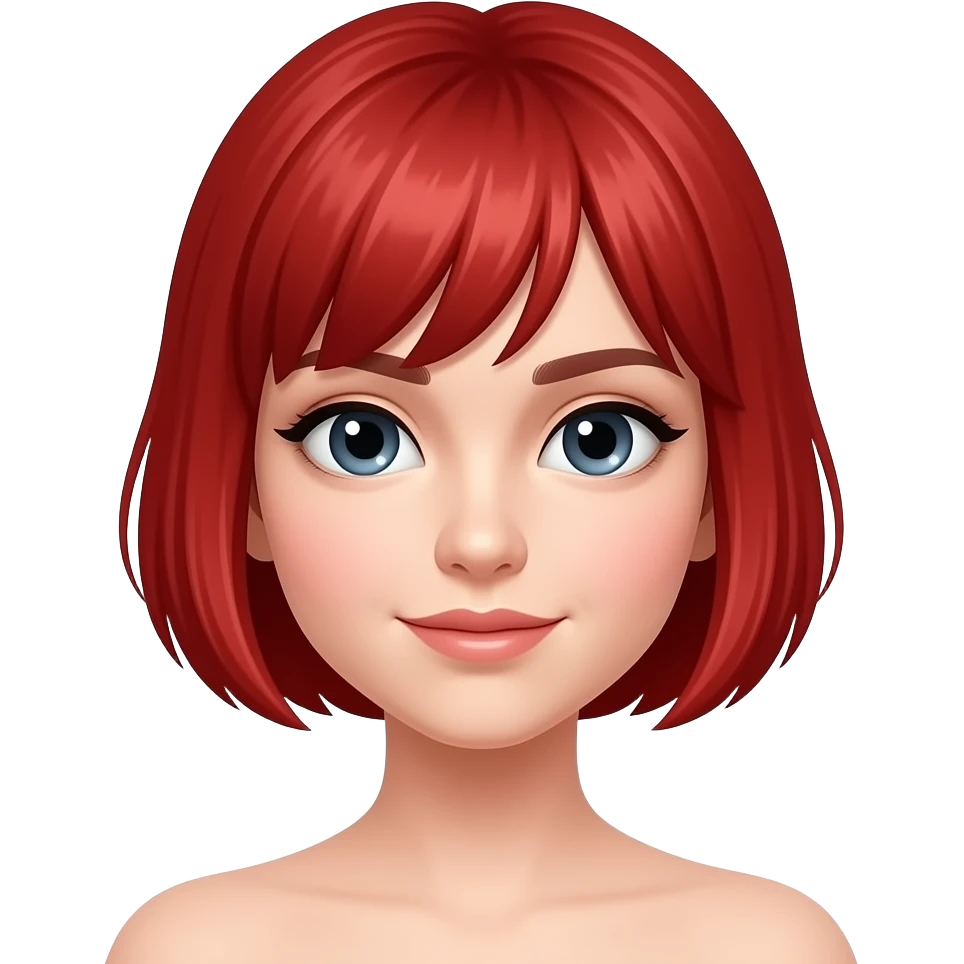 rothaarige junge Frau mit ganz kurzen Haaren emoji