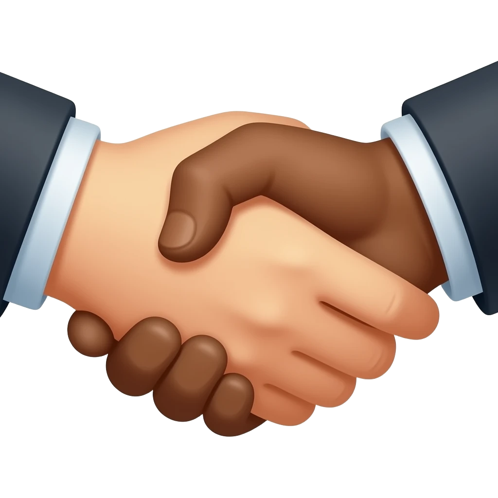 Handshake in natural skin color emoji