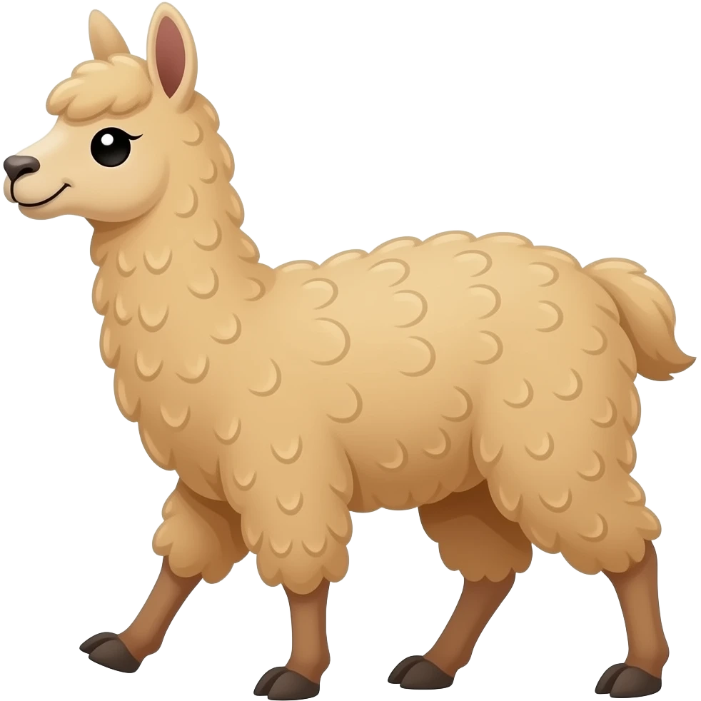 Cartoon llama walks emoji