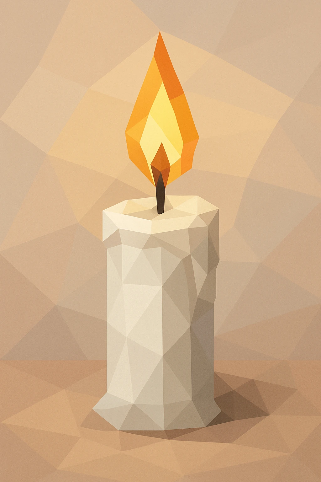 white candle, polygonal style emoji