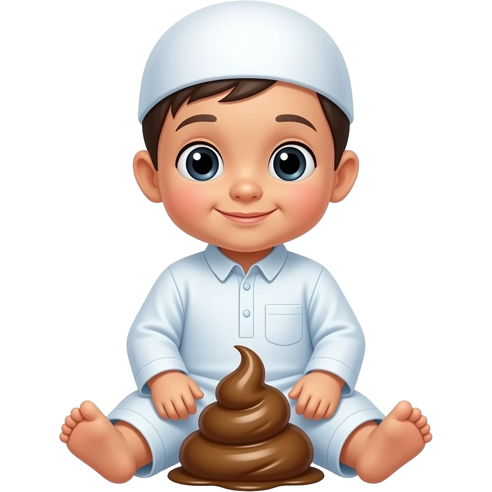 poop with a baby tung tung tung sahur in his lap emoji