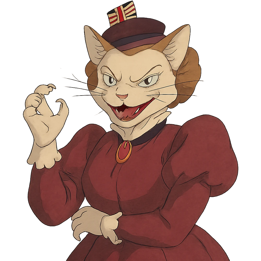 evil British cat-woman emoji