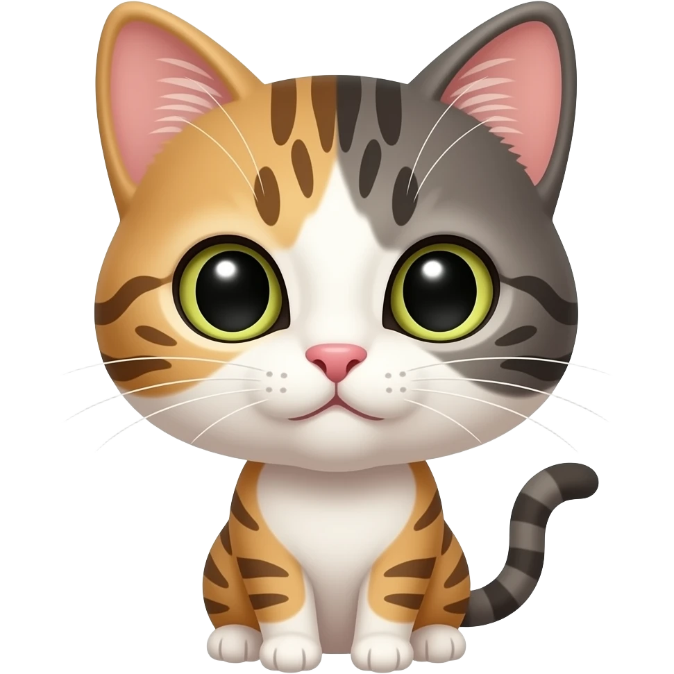 Une tête de chat avec un petit chaton emoji