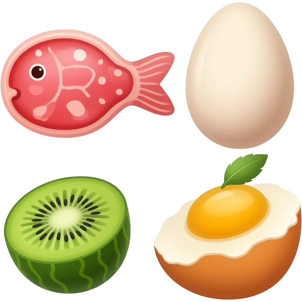 meat fish egg vegetable fruit emoji