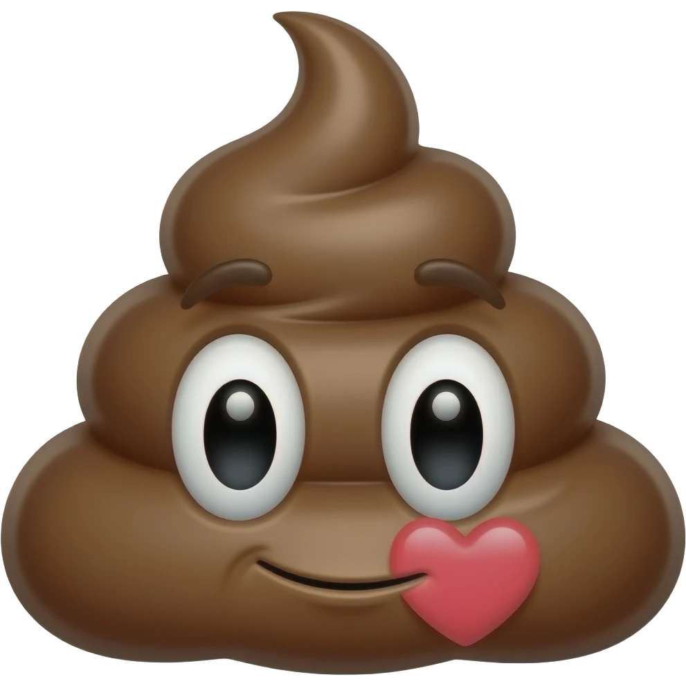 Une crotte qui pete et fais un bisous emoji