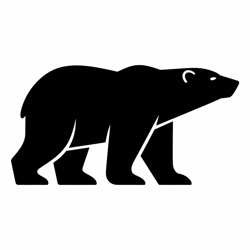 Polar bear icon black silhouette emoji