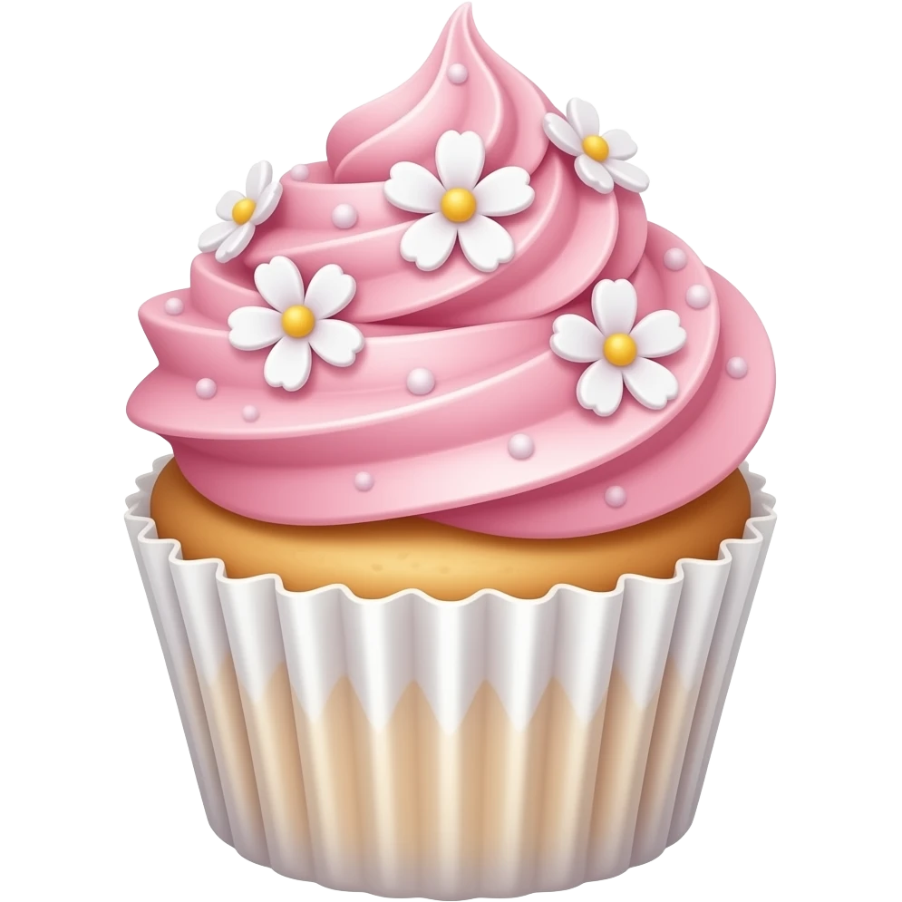 Cupcake with pink icing emoji