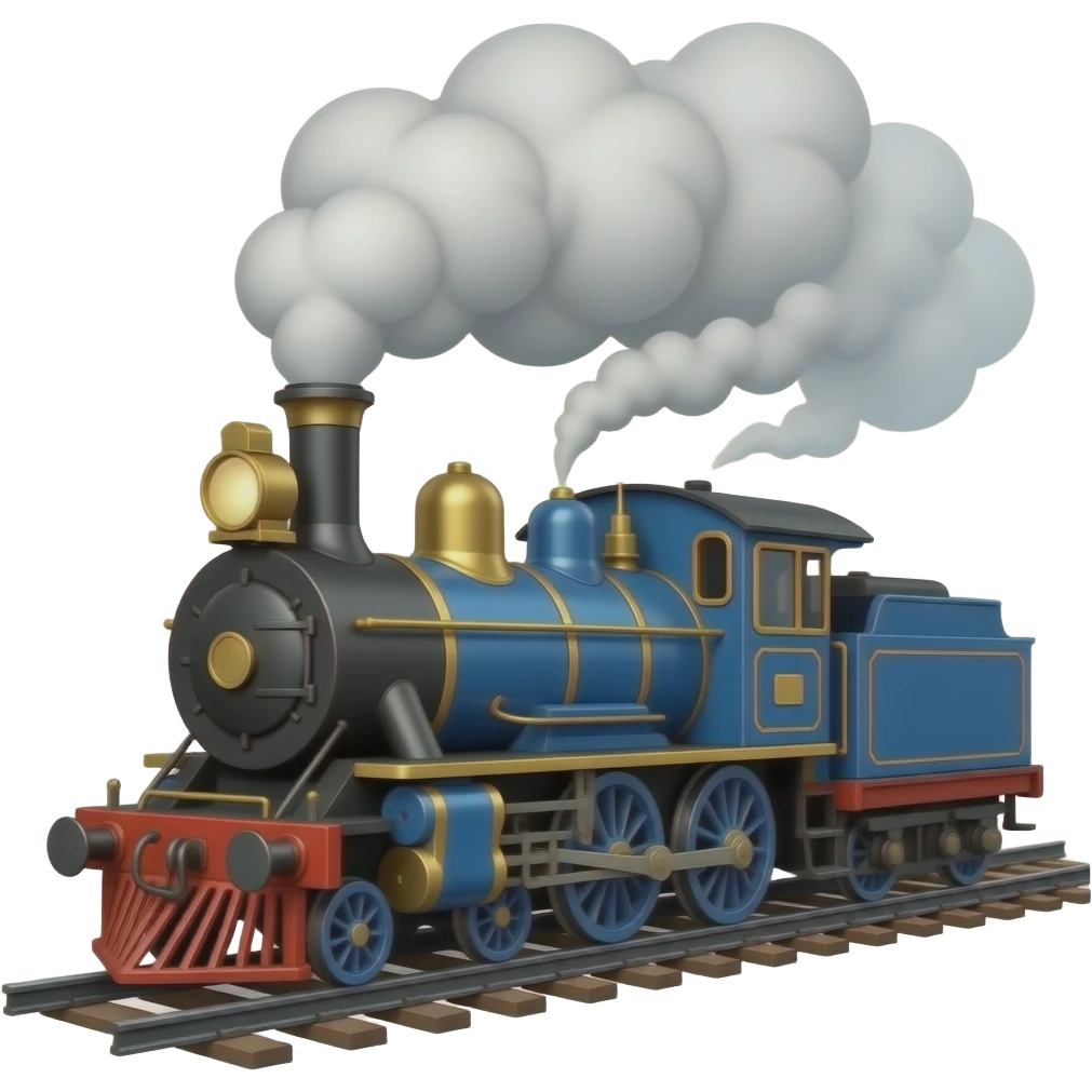 realistic steam train on the train track emoji