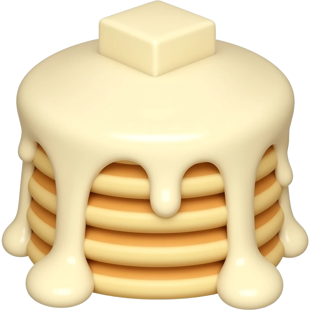 White chocolate fully dipped pancakes emoji