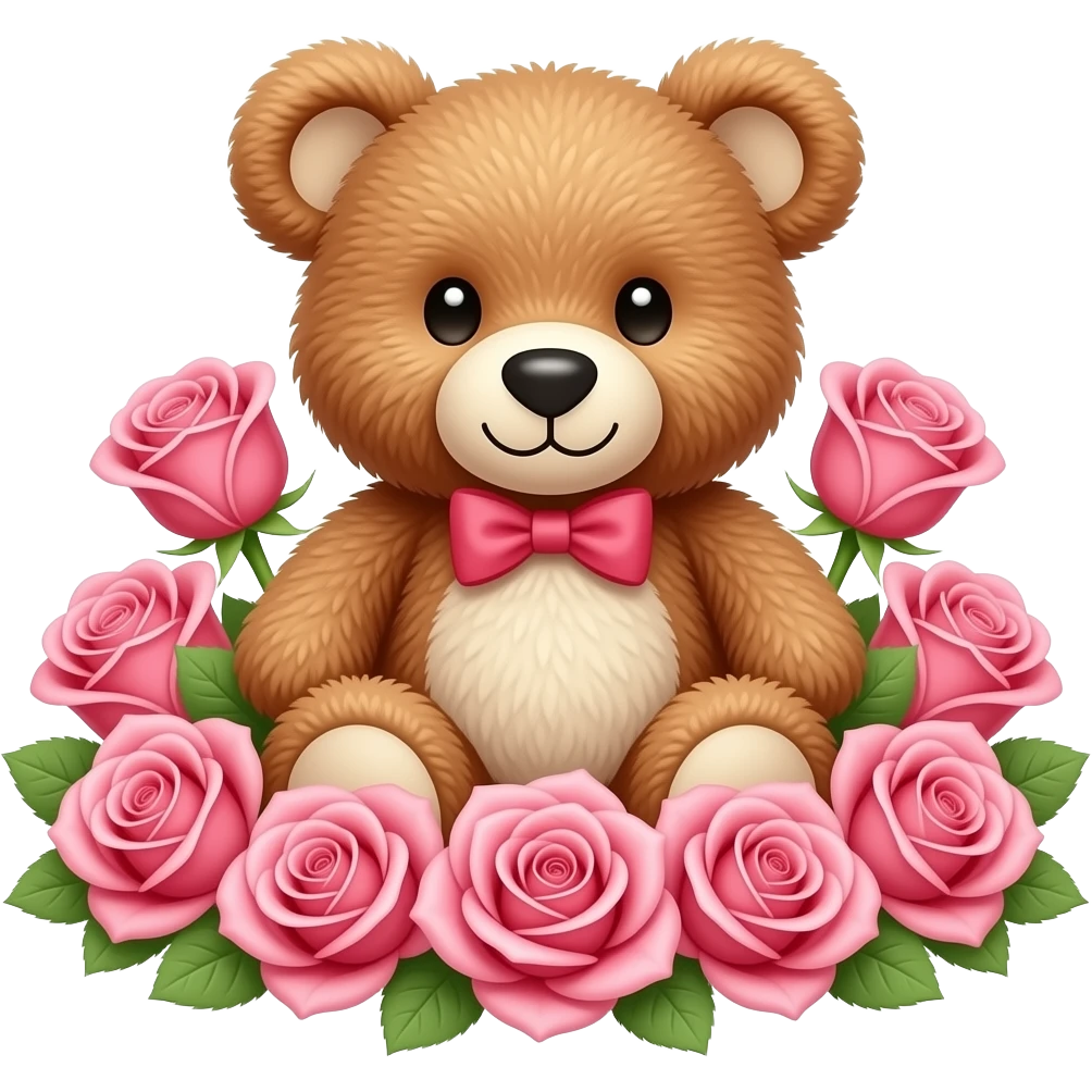 rose teddy bear emoji