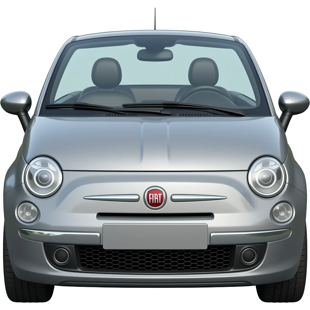 Shinny grey convertible fiat 500 emoji