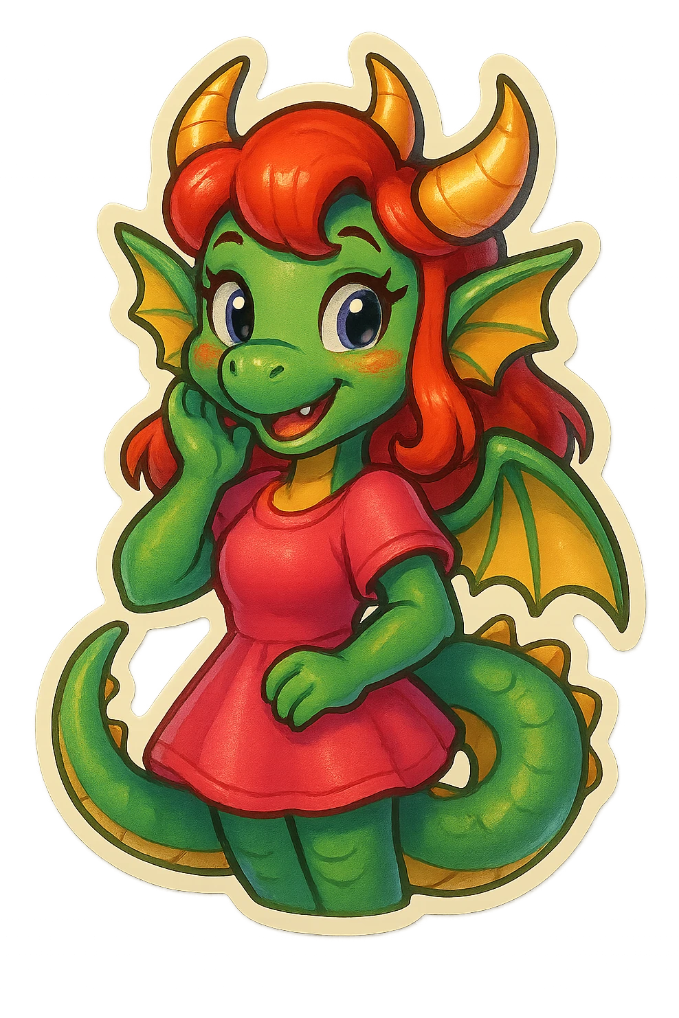 cute dragon girl emoji