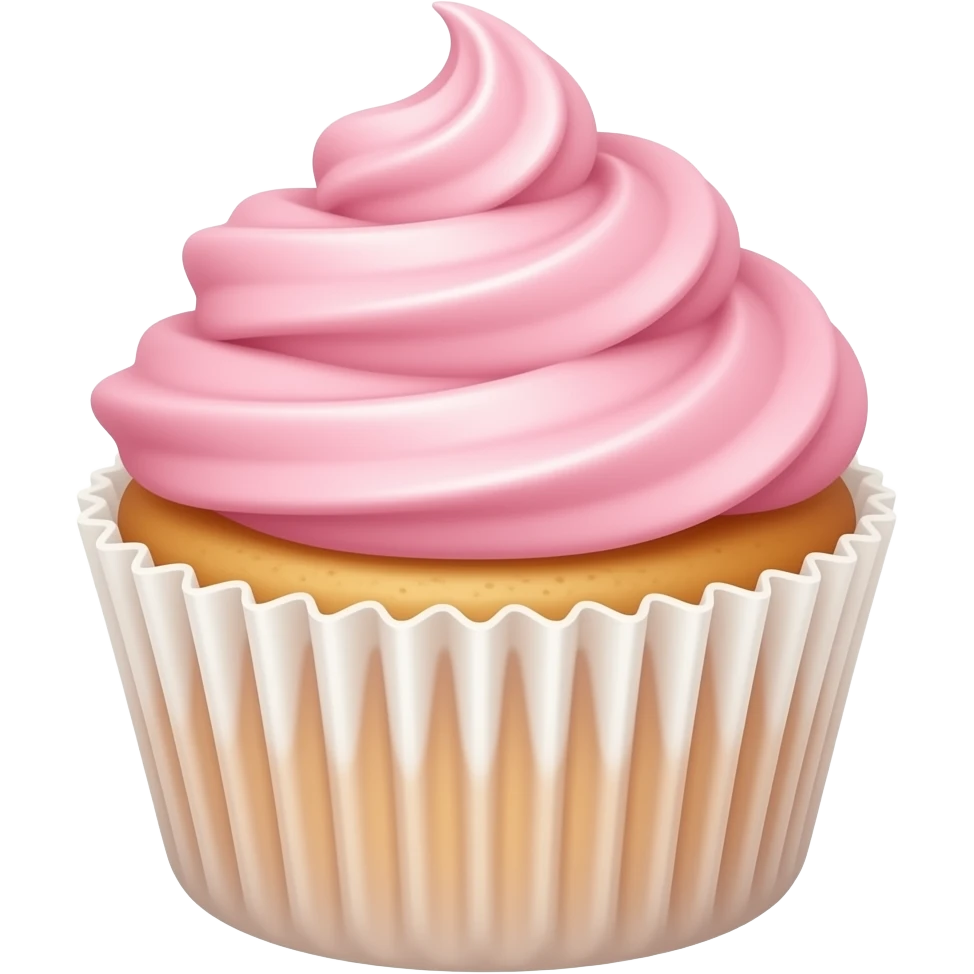 Cupcake with pink icing emoji
