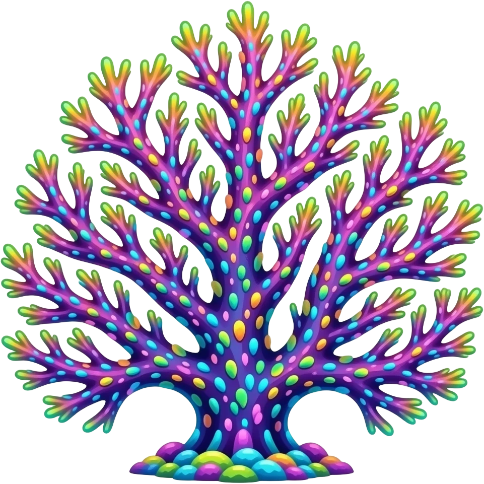 fluorescent toxic exotic neon iridescent colorful tropical coral emoji