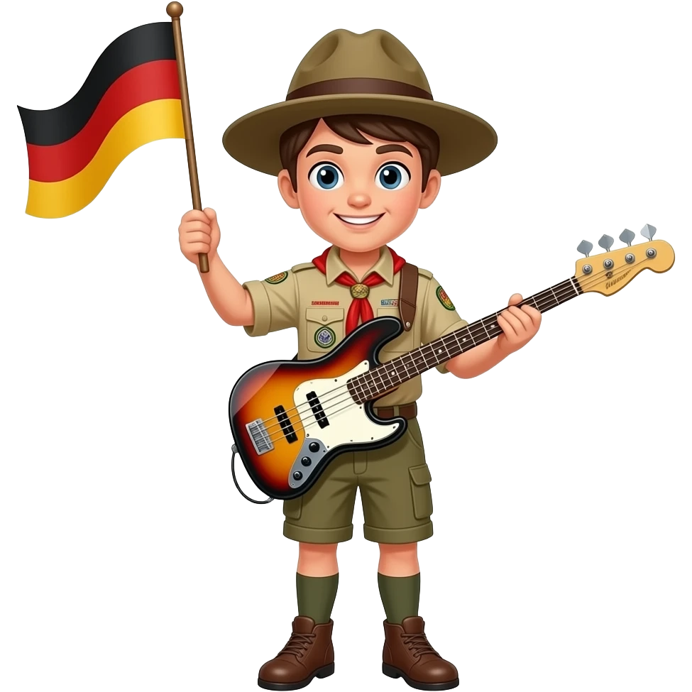 deutscher boyscout mit   bass und wimpel emoji