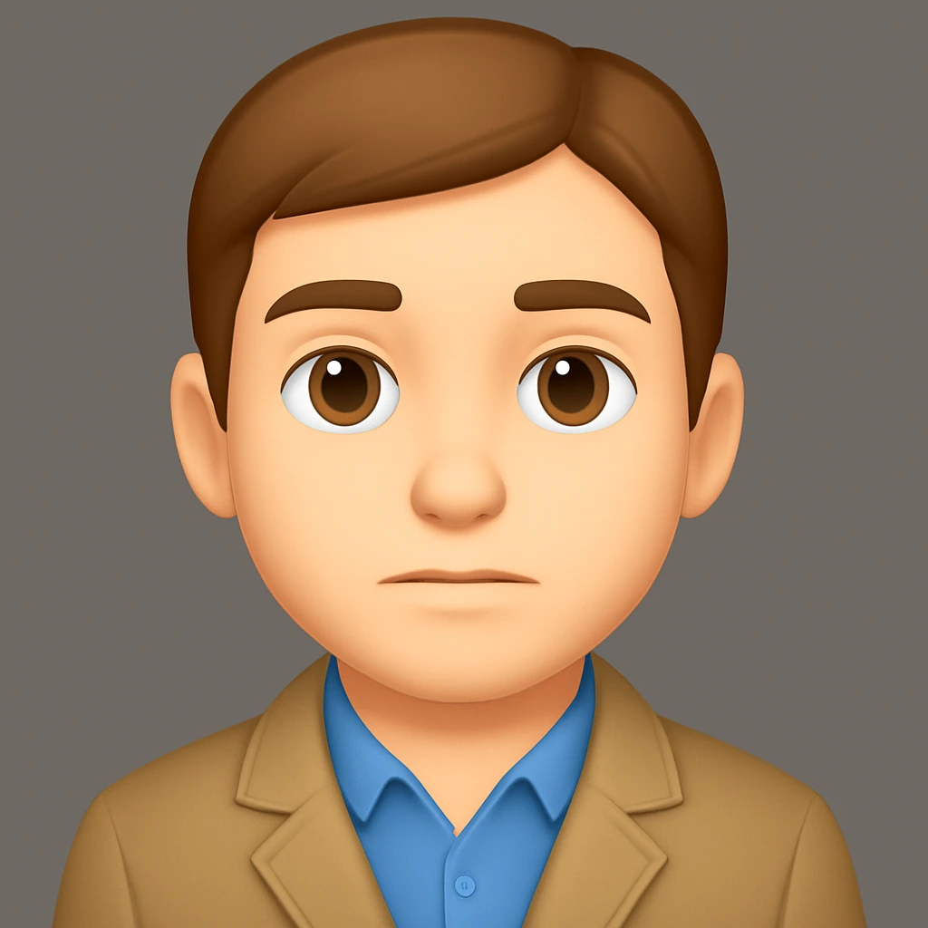 turn the second man in emoji style of the 1st image, match the facial features and match dressing style of the 2nd image emoji